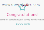 Congratulations for completing a survey